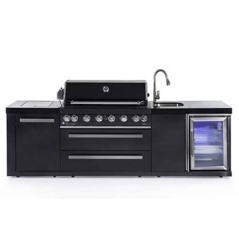 CAESAR 6 BLACK EDITION מטבח חוץ מודולרי מנירוסטה שחורה