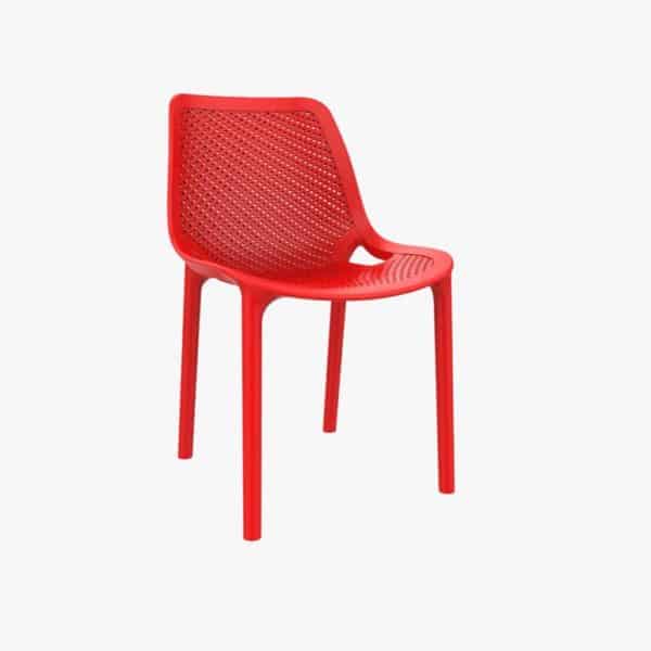 כסא פלסטיק יצוק צבע אדום