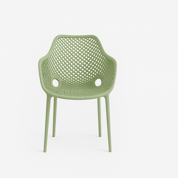 כסא פלסטיק יצוק עם ידיות במגוון צבעים