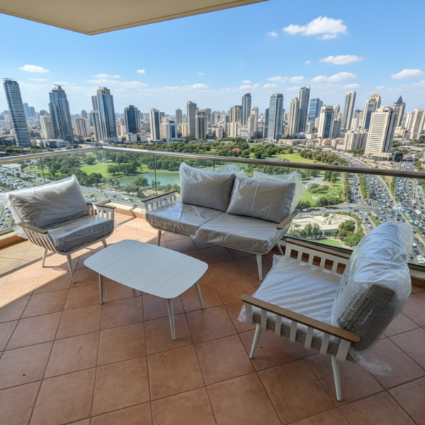 פינת ישיבה דו מושבית מאלומיניום דגם “פלרמו”