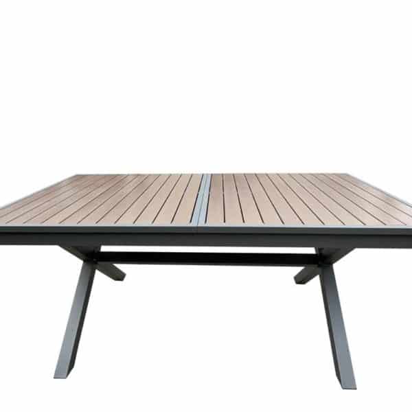 שולחן אלומיניום x דמוי עץ
