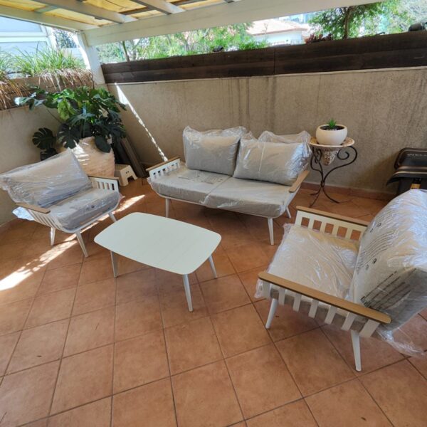 פינת ישיבה דו מושבית מאלומיניום דגם “פלרמו”