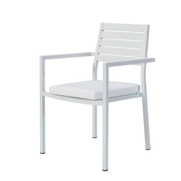 כיסא אלומיניום לבן חזק מאוד 100 אחוז אלומיניום כולל מושב מרופד