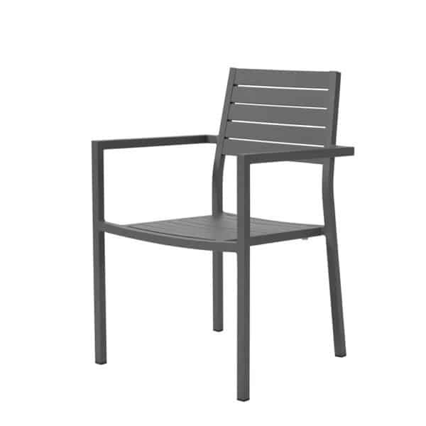 כיסא אלומיניום אפור כהה חזק מאוד 100 אחוז אלומיניום כולל מושב מרופד
