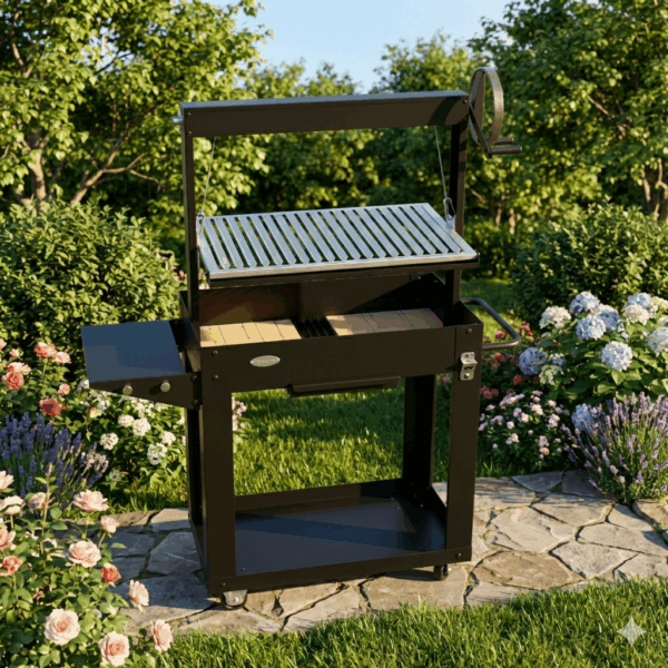 גריל מקצועי בשילוב מתקן הרמה ואבנים דגם “SANTA MARIA”