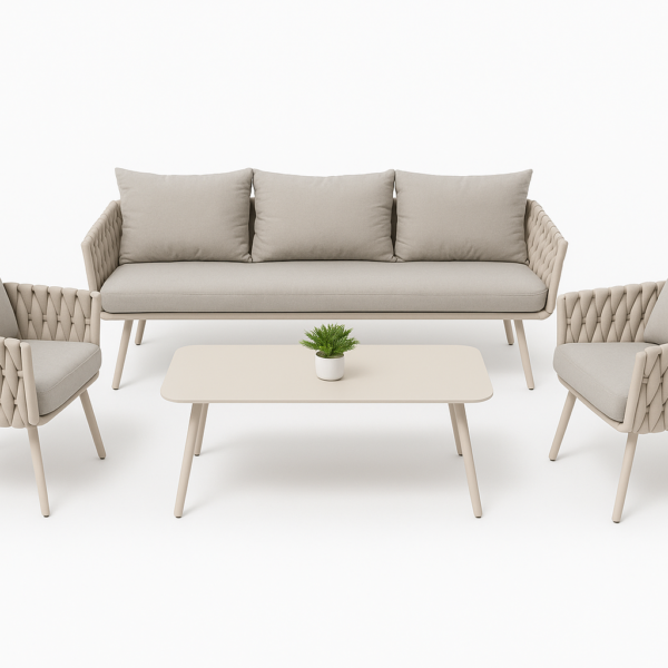 פינת ישיבה יוקרתית מאלומיניום דגם “אוולין”