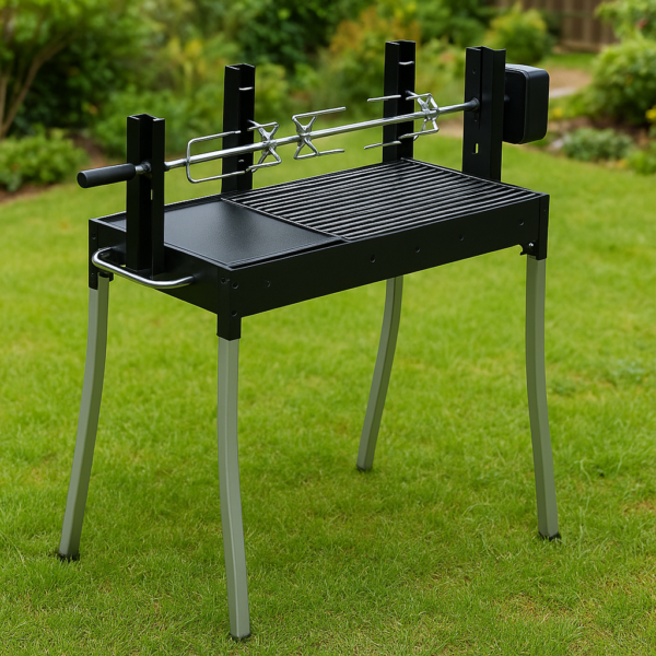 מנגל ברזילאי משולב 40X85 ס”מ כולל פלאנצ’ת ברזל ושיפוד מסתובב