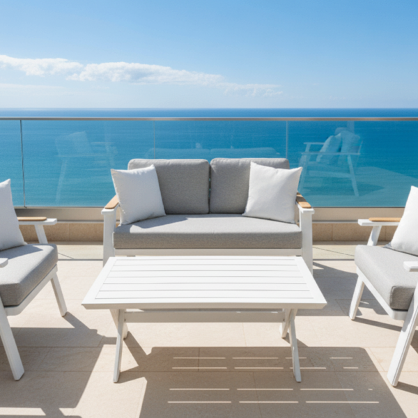 פינת ישיבה דו מושבית מאלומיניום דגם “מרבלה”