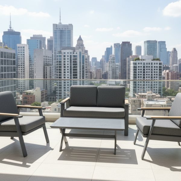 פינת ישיבה דו מושבית מאלומיניום דגם “מרבלה”