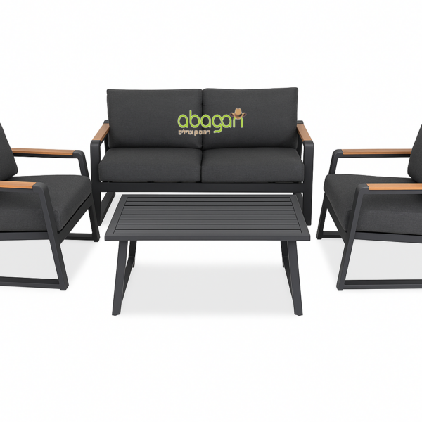 פינת ישיבה דו מושבית אלומיניום דגם “רודוס”