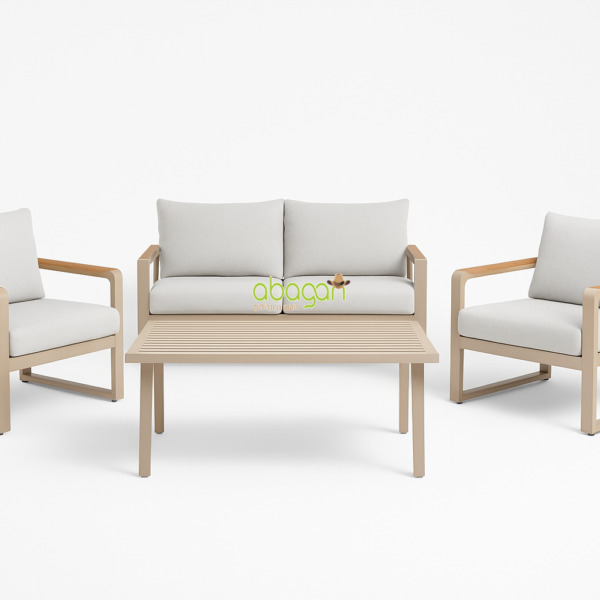 פינת ישיבה דו מושבית אלומיניום דגם “רודוס”