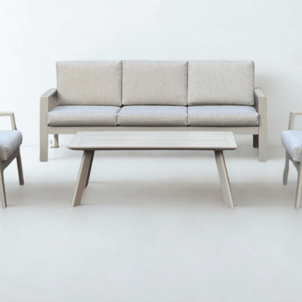 פינת ישיבה תלת מושבית מאלומיניום דגם “ליסבון”