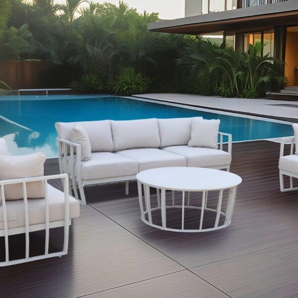 מערכת ישיבה אלומיניום מפוארת דגם QUEEN צבע בז’