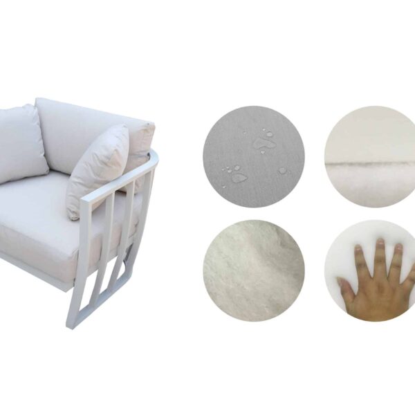 מערכת ישיבה אלומיניום מפוארת דגם QUEEN צבע בז’