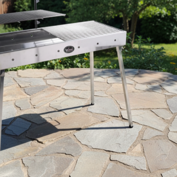 מנגל פחמים ברזילאי נירוסטה 100×40 – כולל כיסוי